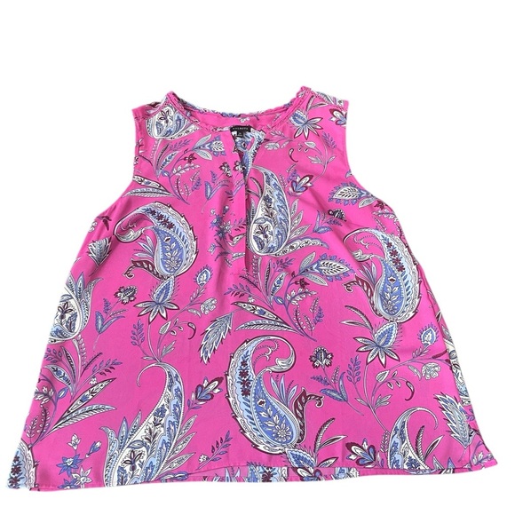 Talbots Pink Paisley Sleeveless Top-XL - Picture 1 of 5
